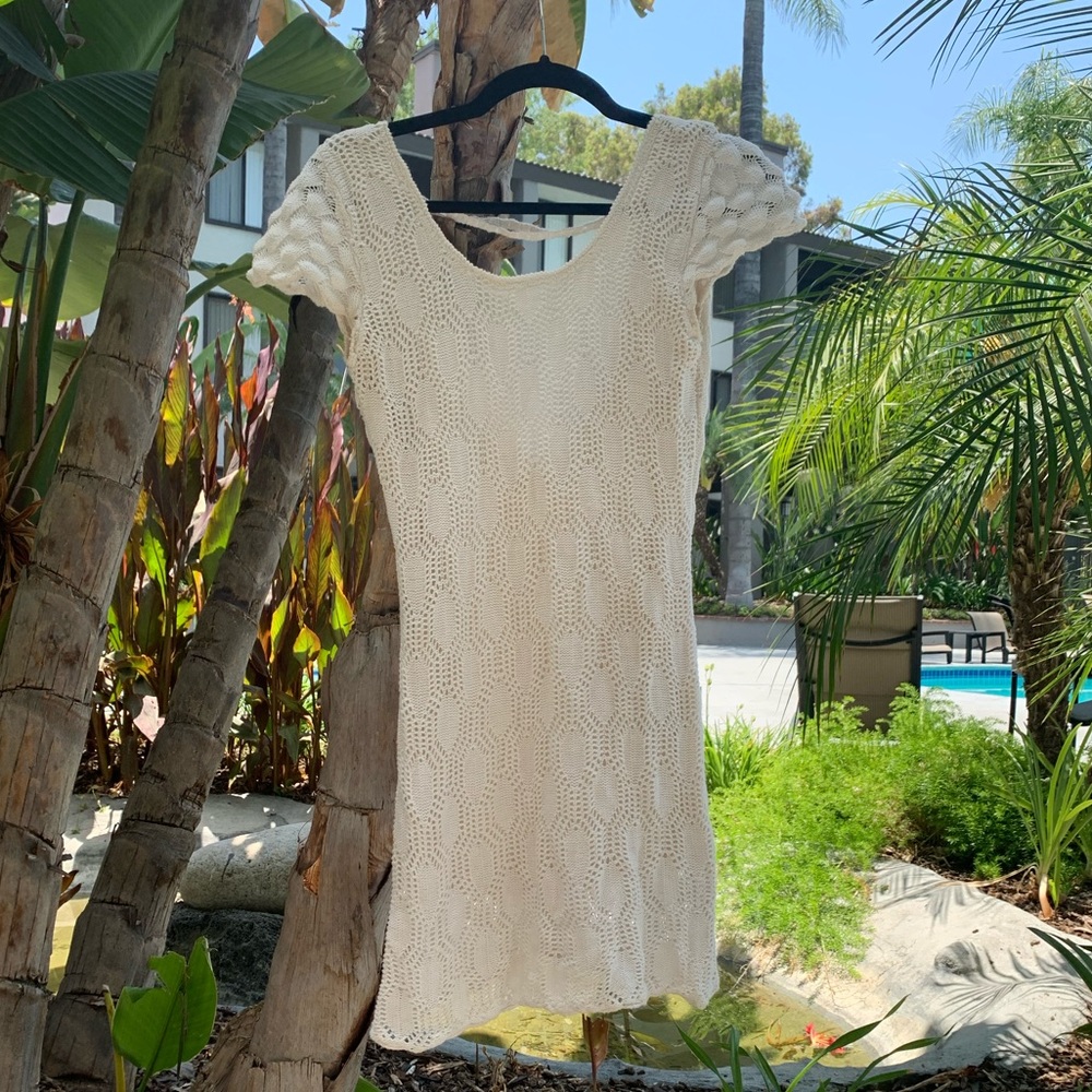 TO LOVE KUVVA White Crochet Sundress